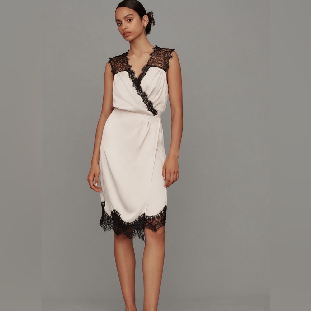 Anthropology sleeveless lace wrap dress